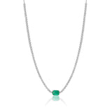 Gold Emerald and Diamond Buttercup Tennis Necklace