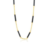 Gold Black Onyx Chain Necklace