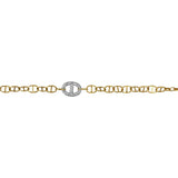 Gold Diamond Puff Link Bracelet
