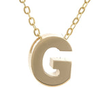 Yellow Gold G Initial Block Necklace