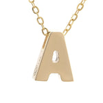 Yellow Gold Initial Block Necklace