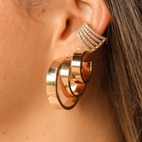 Gold Flat Small Hoop Earrings