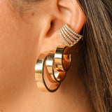 Gold Flat Large Hoop Earrings