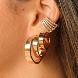 Gold Flat Medium Hoop Earrings
