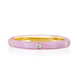 Diamond Light Pink Enamel Stacked Ring - EF Collection - Monisha Melwani Jewelry
