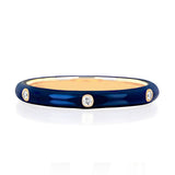 Diamond Navy Enamel Stacked Ring - EF Collection - Monisha Melwani Jewelry