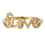 Diamond Script Love Ring - 14KT Gold - Monisha Melwani Jewelry