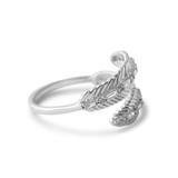 Gold Baguette Diamond Feather Wrap Ring