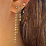 Gold Diamond Trio Prong Drop Earring by Monisha Melwani Fine Jewelry
