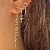 Gold Multi Bezel Diamond Drop Earrings